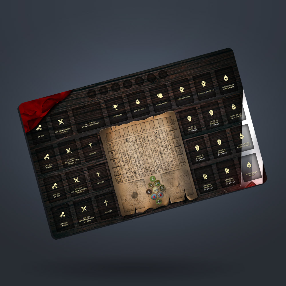 Warrior Game Extended Playmat, Design Wood